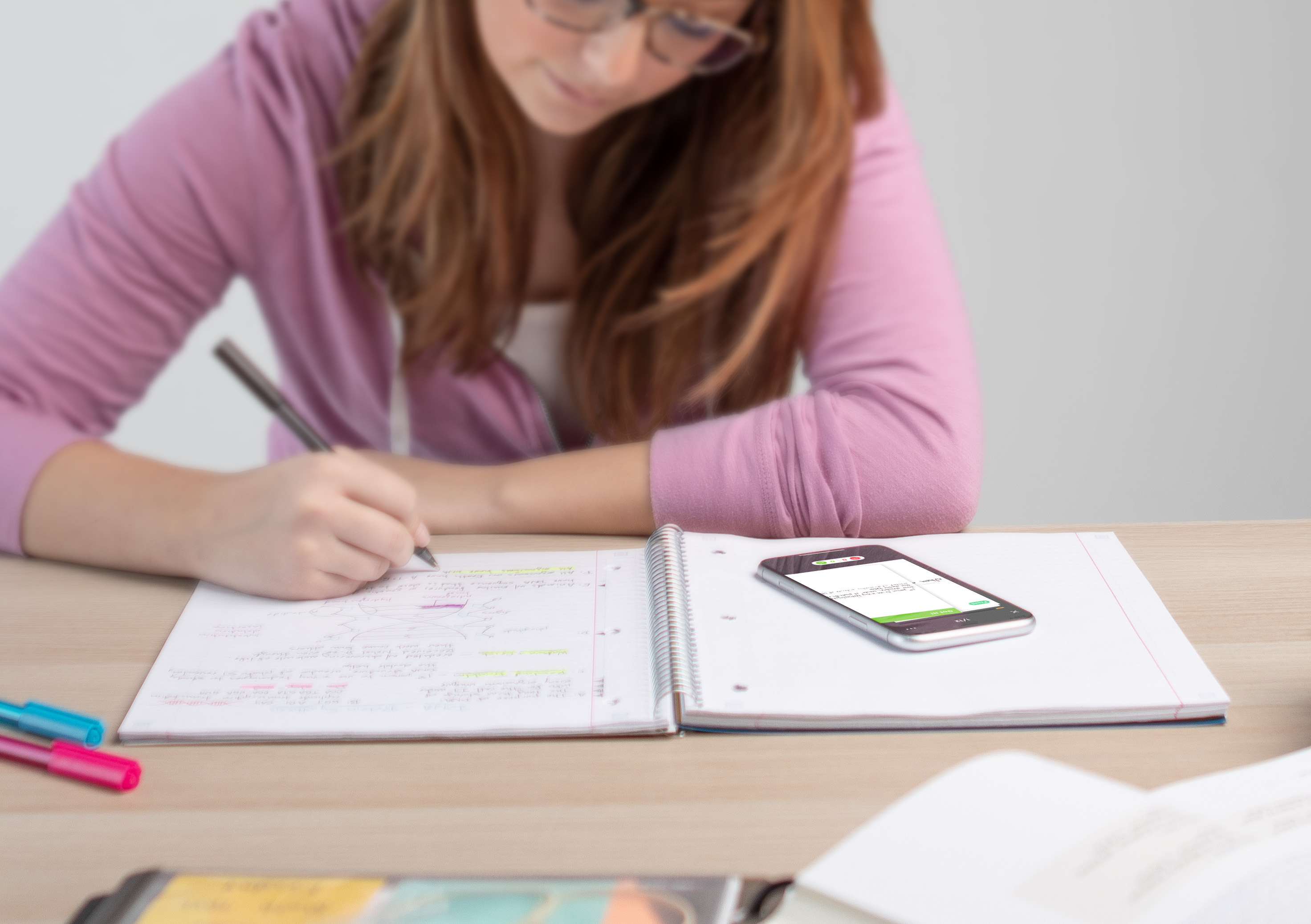 Student studying using the Five Star Study App