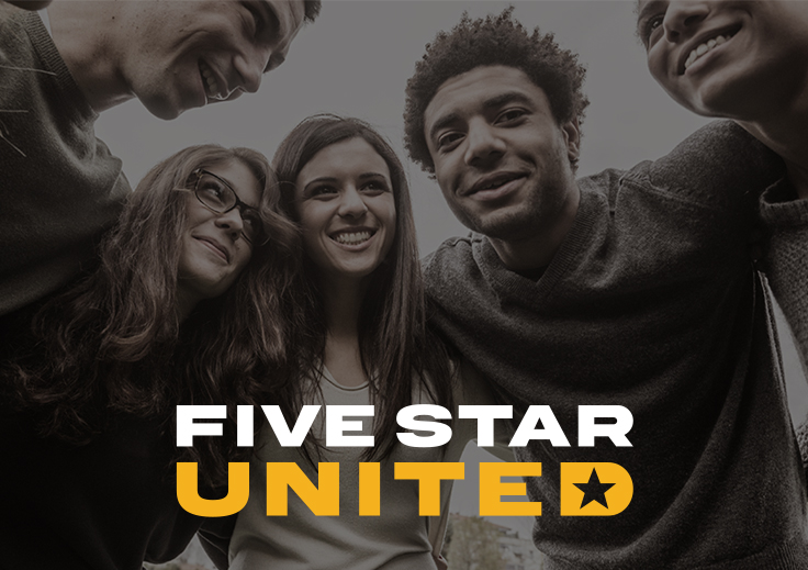 Young people with arms around each other